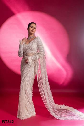 D.NO. BT342 BY BT BUTTERFLY NET SAREE WHOLESALER IN INDIA